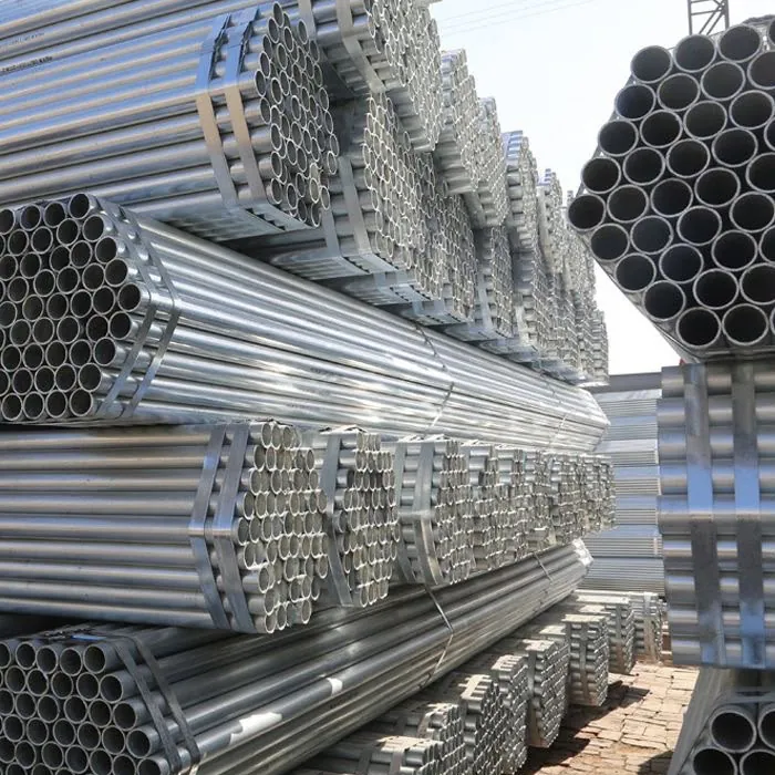 Bundles of hot dip galvanized steel pipes